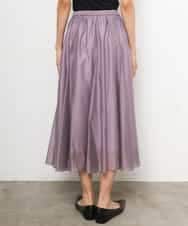 FMHJD02270 MICHEL KLEIN(ミッシェルクラン) シアーフレアスカート パープル