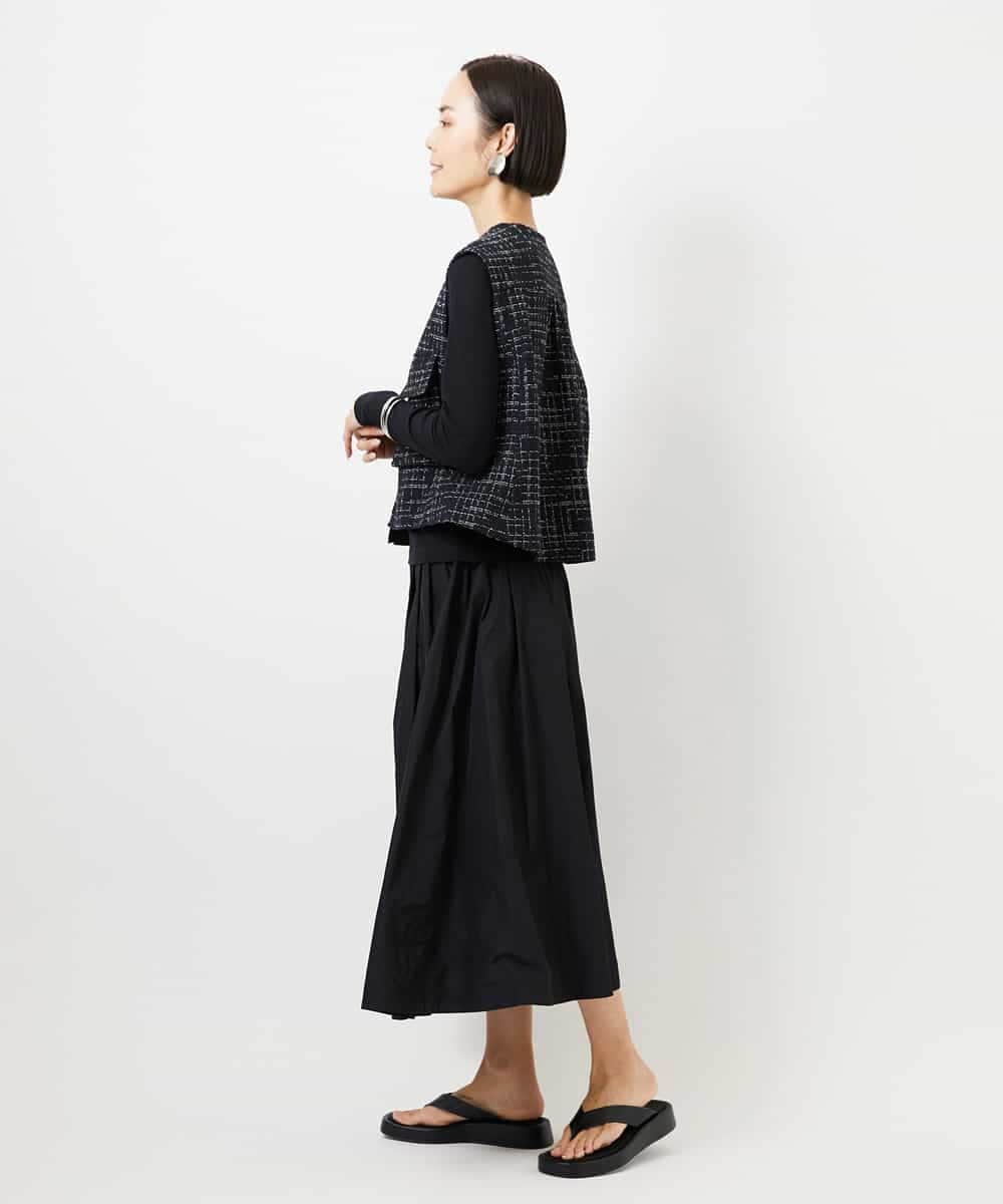 FMJDD11330 MICHEL KLEIN(ミッシェルクラン) ファンシーツイード フィッシャーマンジレ ネイビー