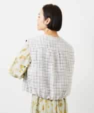 FMJDD11330 MICHEL KLEIN(ミッシェルクラン) ファンシーツイード フィッシャーマンジレ ネイビー