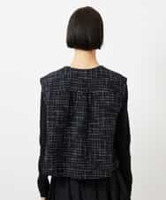 FMJDD11330 MICHEL KLEIN(ミッシェルクラン) ファンシーツイード フィッシャーマンジレ ネイビー