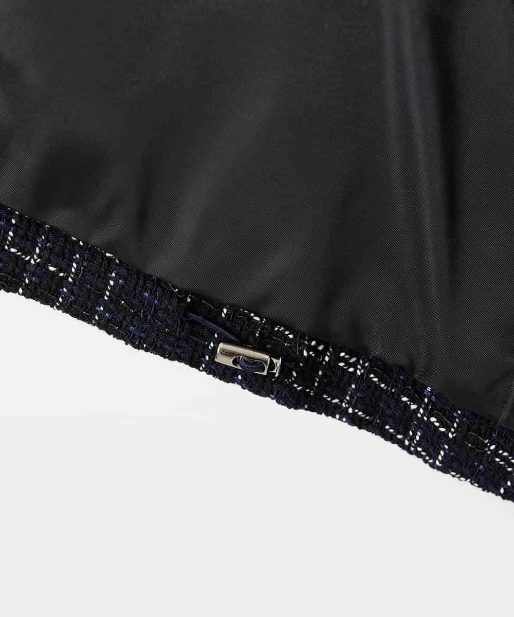 FMJDD11330 MICHEL KLEIN(ミッシェルクラン) ファンシーツイード フィッシャーマンジレ ネイビー