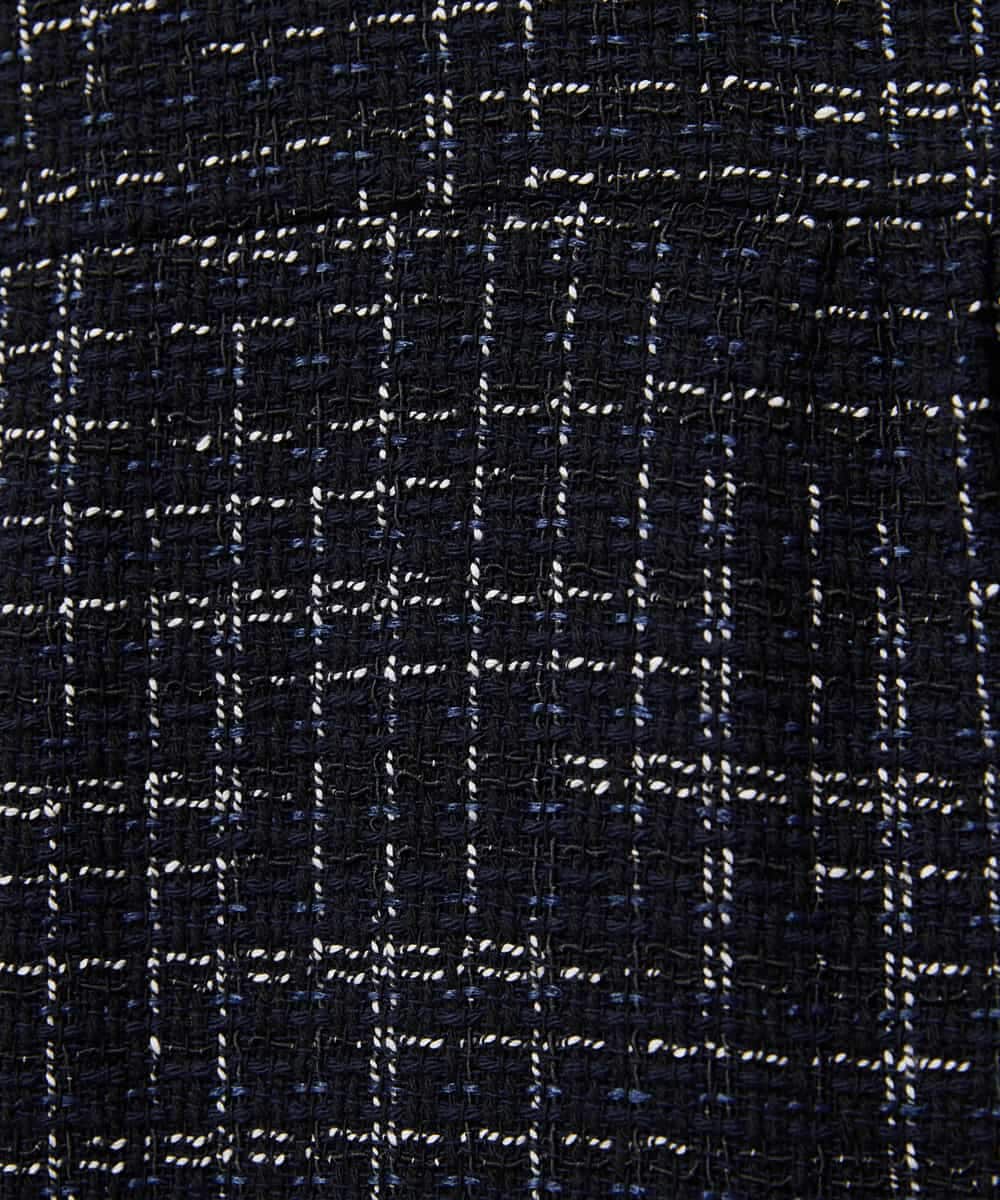 FMJDD11330 MICHEL KLEIN(ミッシェルクラン) ファンシーツイード フィッシャーマンジレ ネイビー
