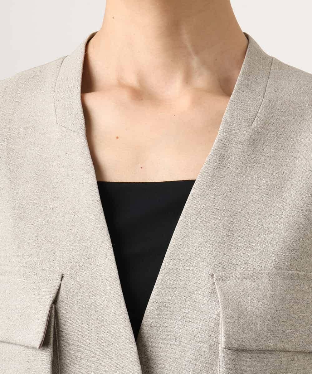 FMJGD05390 MICHEL KLEIN(ミッシェルクラン) [セットアップ対応]ツイードライク フィッシャーマンジレ ベージュ