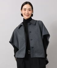 FMJJD02380 MICHEL KLEIN(ミッシェルクラン) ラメデニムライクケープジャケット ネイビー