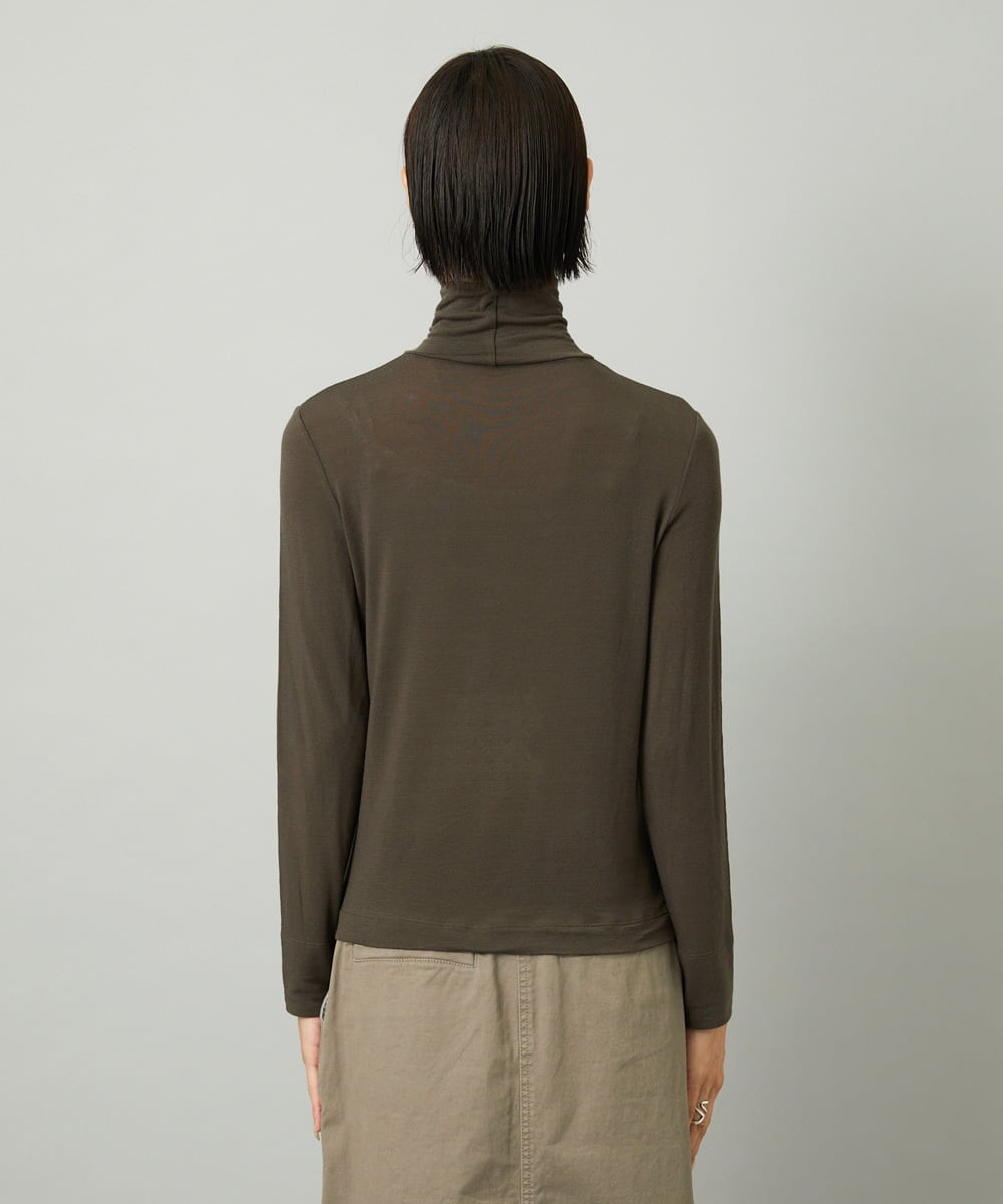 FMKAD19130 MICHEL KLEIN(ミッシェルクラン) ［レイヤードにおすすめ］シアーハイネックカットソー ブラウン