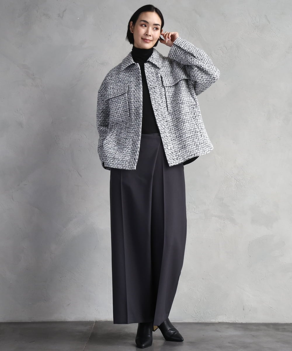 FMKAD19130 MICHEL KLEIN(ミッシェルクラン) ［レイヤードにおすすめ］シアーハイネックカットソー ブラウン