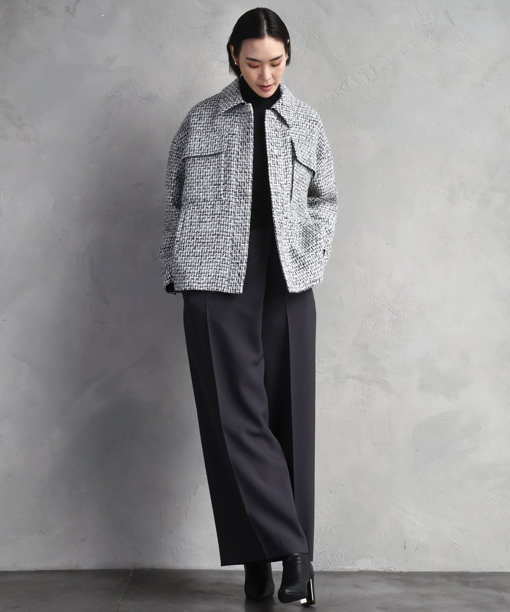 FMKAD19130 MICHEL KLEIN(ミッシェルクラン) ［レイヤードにおすすめ］シアーハイネックカットソー ブラウン
