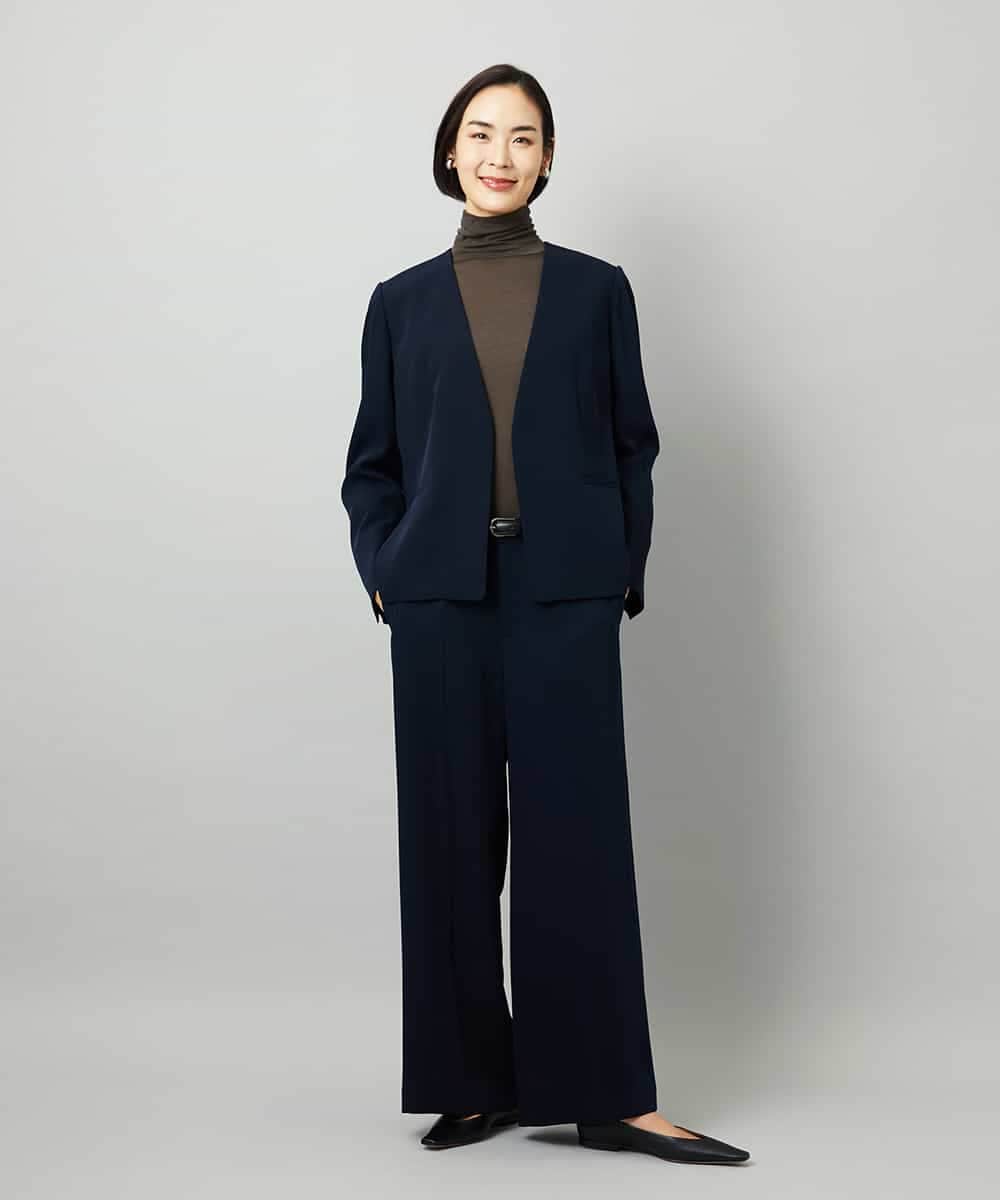 FMKAD19130 MICHEL KLEIN(ミッシェルクラン) ［レイヤードにおすすめ］シアーハイネックカットソー ブラウン