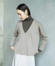 FMKAD19130 MICHEL KLEIN(ミッシェルクラン) ［レイヤードにおすすめ］シアーハイネックカットソー ブラウン