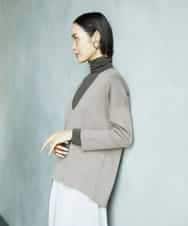 FMKAD19130 MICHEL KLEIN(ミッシェルクラン) ［レイヤードにおすすめ］シアーハイネックカットソー ブラウン