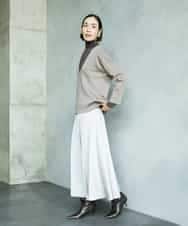 FMKAD19130 MICHEL KLEIN(ミッシェルクラン) ［レイヤードにおすすめ］シアーハイネックカットソー ブラウン