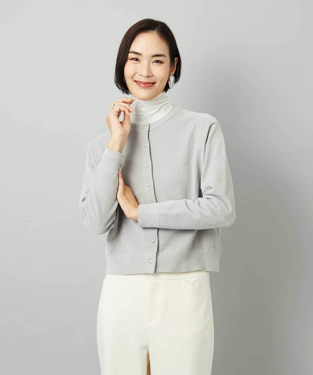 FMKAD19130 MICHEL KLEIN(ミッシェルクラン) ［レイヤードにおすすめ］シアーハイネックカットソー ブラウン