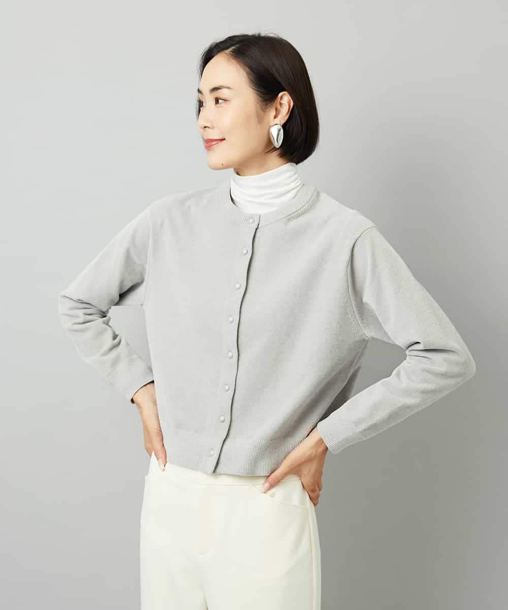 FMKAD19130 MICHEL KLEIN(ミッシェルクラン) ［レイヤードにおすすめ］シアーハイネックカットソー ブラウン