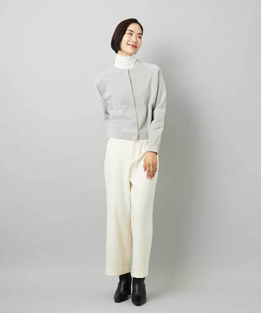 FMKAD19130 MICHEL KLEIN(ミッシェルクラン) ［レイヤードにおすすめ］シアーハイネックカットソー ブラウン