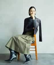 FMKAD19130 MICHEL KLEIN(ミッシェルクラン) ［レイヤードにおすすめ］シアーハイネックカットソー ブラウン