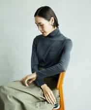 FMKAD19130 MICHEL KLEIN(ミッシェルクラン) ［レイヤードにおすすめ］シアーハイネックカットソー ブラウン