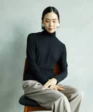 FMKAD19130 MICHEL KLEIN(ミッシェルクラン) ［レイヤードにおすすめ］シアーハイネックカットソー ブラウン