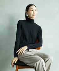 FMKAD19130 MICHEL KLEIN(ミッシェルクラン) ［レイヤードにおすすめ］シアーハイネックカットソー ブラウン