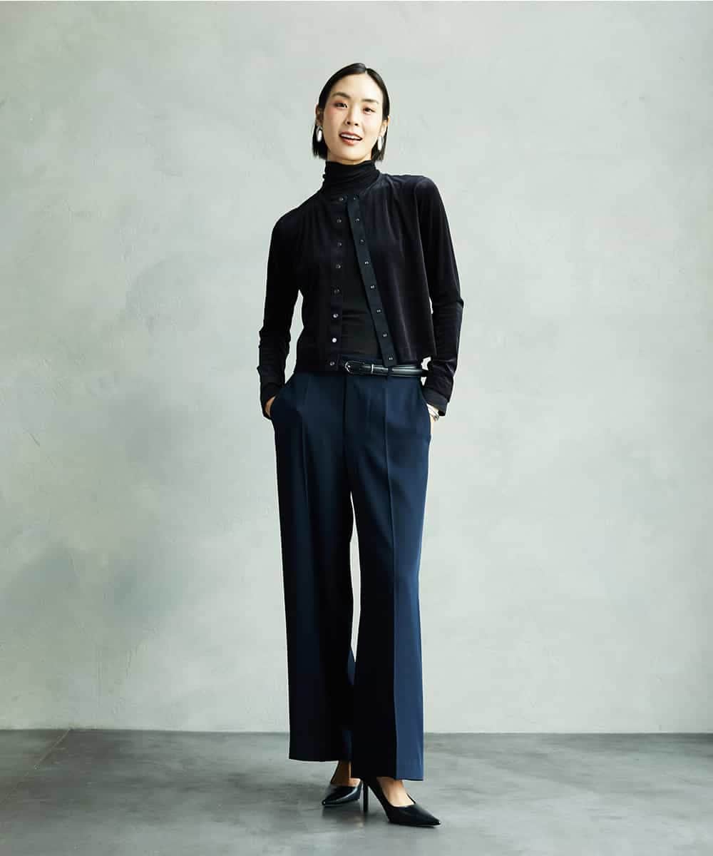 FMKAD19130 MICHEL KLEIN(ミッシェルクラン) ［レイヤードにおすすめ］シアーハイネックカットソー ブラウン