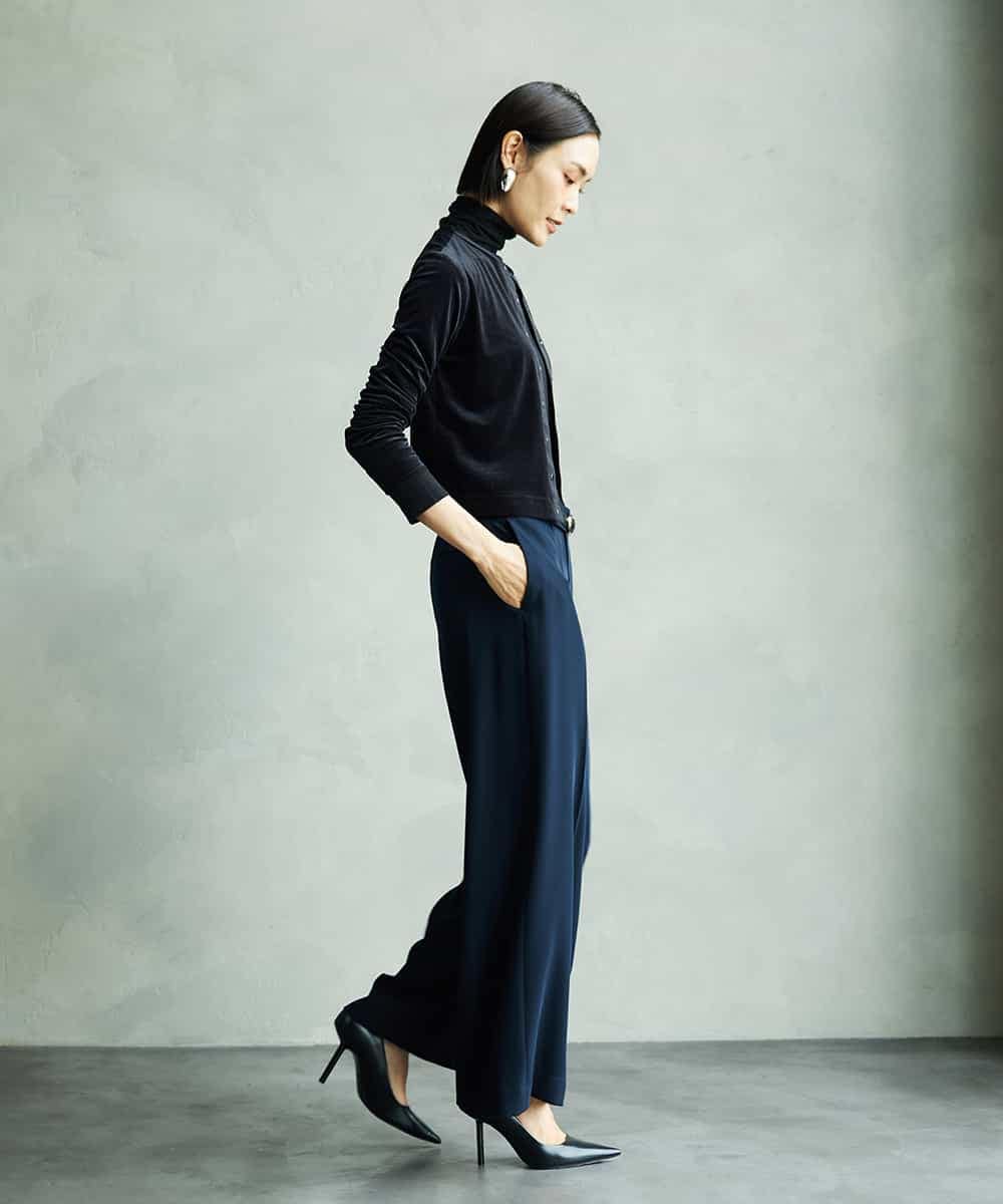 FMKAD19130 MICHEL KLEIN(ミッシェルクラン) ［レイヤードにおすすめ］シアーハイネックカットソー ブラウン