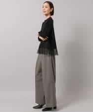 FMKAG42160 MICHEL KLEIN(ミッシェルクラン) [レイヤードスタイルにおすすめ]裾レースドッキングカットソー ブラック