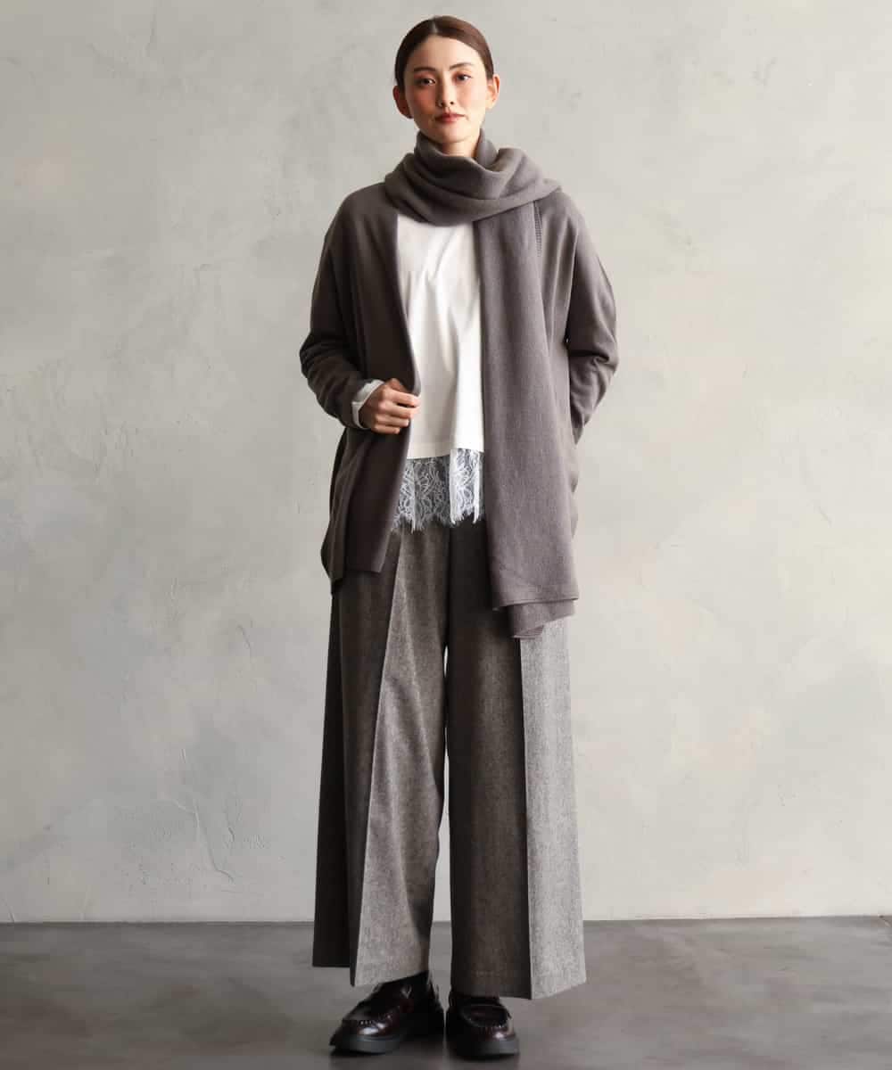 FMKAG42160 MICHEL KLEIN(ミッシェルクラン) [レイヤードスタイルにおすすめ]裾レースドッキングカットソー ブラック