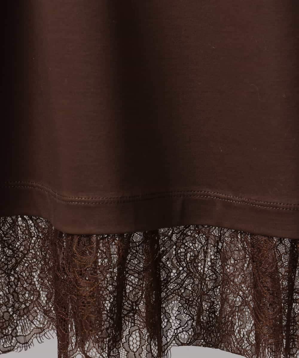 FMKAG42160 MICHEL KLEIN(ミッシェルクラン) [レイヤードスタイルにおすすめ]裾レースドッキングカットソー ブラック