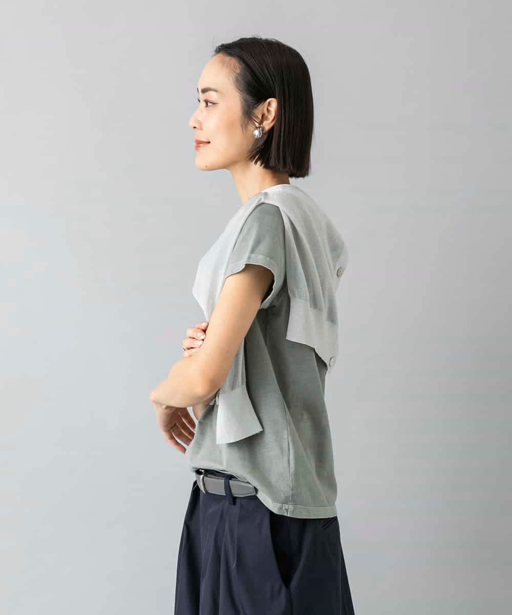 FMKGD01120 MICHEL KLEIN(ミッシェルクラン) クラックプリントロゴTシャツ イエロー