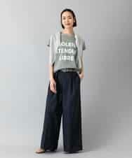 FMKGD01120 MICHEL KLEIN(ミッシェルクラン) クラックプリントロゴTシャツ イエロー