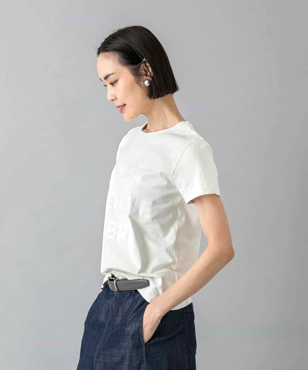 FMKGD01120 MICHEL KLEIN(ミッシェルクラン) クラックプリントロゴTシャツ イエロー