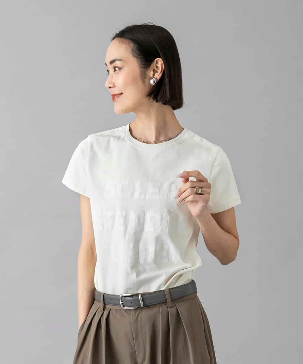 FMKGD01120 MICHEL KLEIN(ミッシェルクラン) クラックプリントロゴTシャツ イエロー