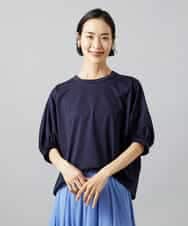 FMKGD01150 MICHEL KLEIN(ミッシェルクラン) 袖ギャザープルオーバー ネイビー
