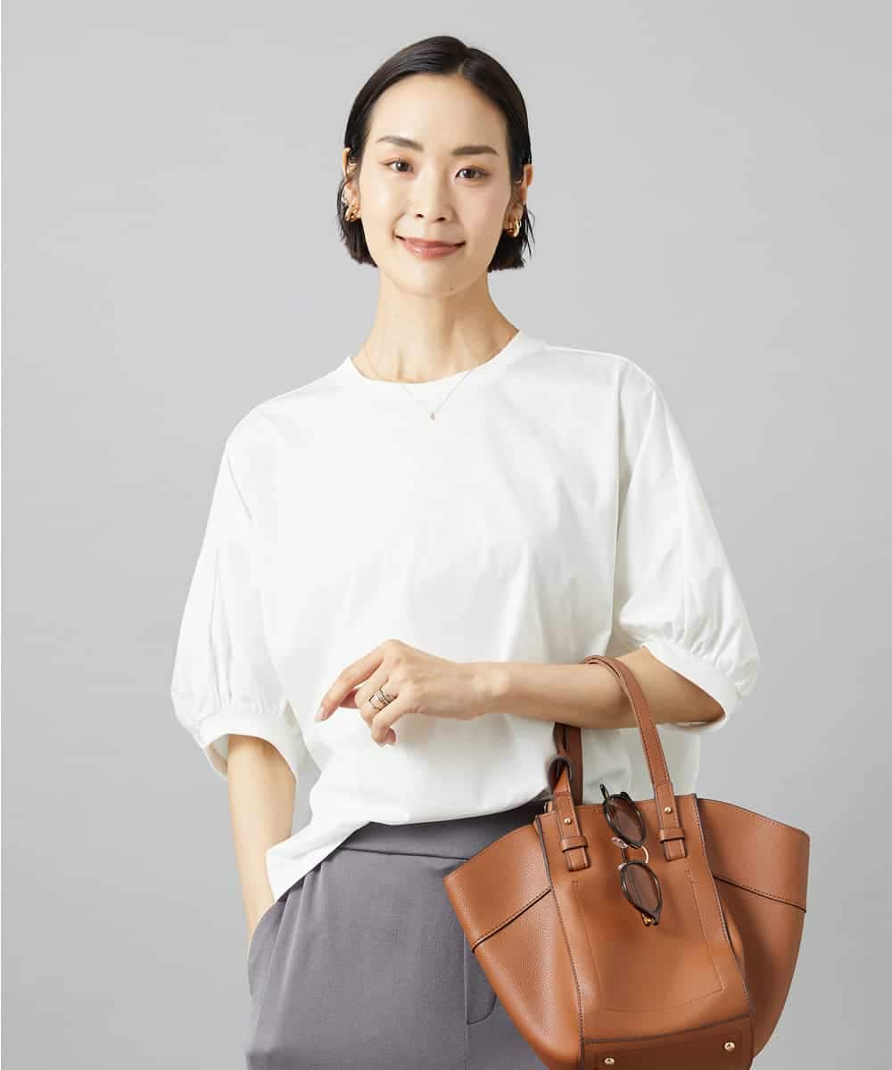 FMKGD01150 MICHEL KLEIN(ミッシェルクラン) 袖ギャザープルオーバー パープル