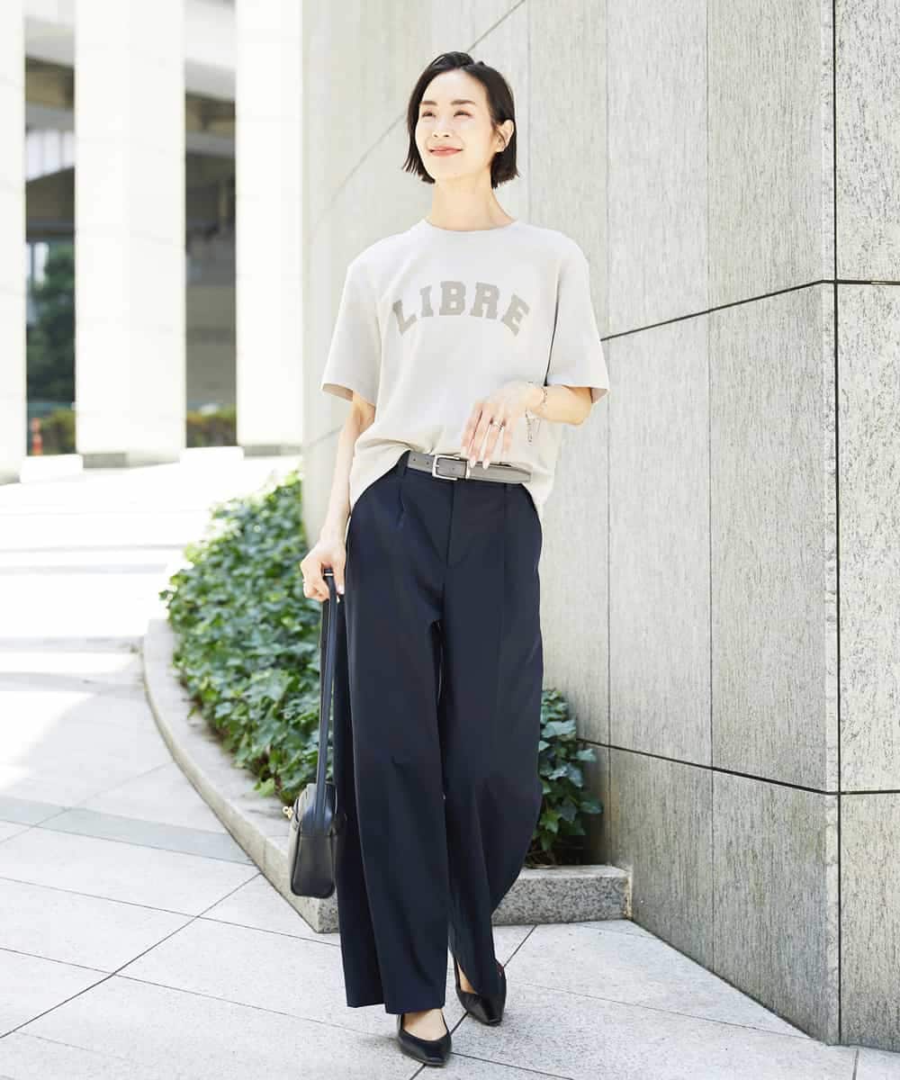 FMKGD02140 MICHEL KLEIN(ミッシェルクラン) ボクシーロゴＴシャツ ライトグレー