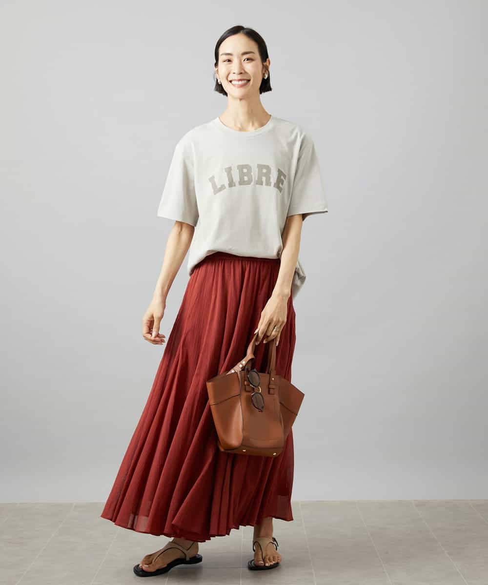 FMKGD02140 MICHEL KLEIN(ミッシェルクラン) ボクシーロゴＴシャツ ライトグレー