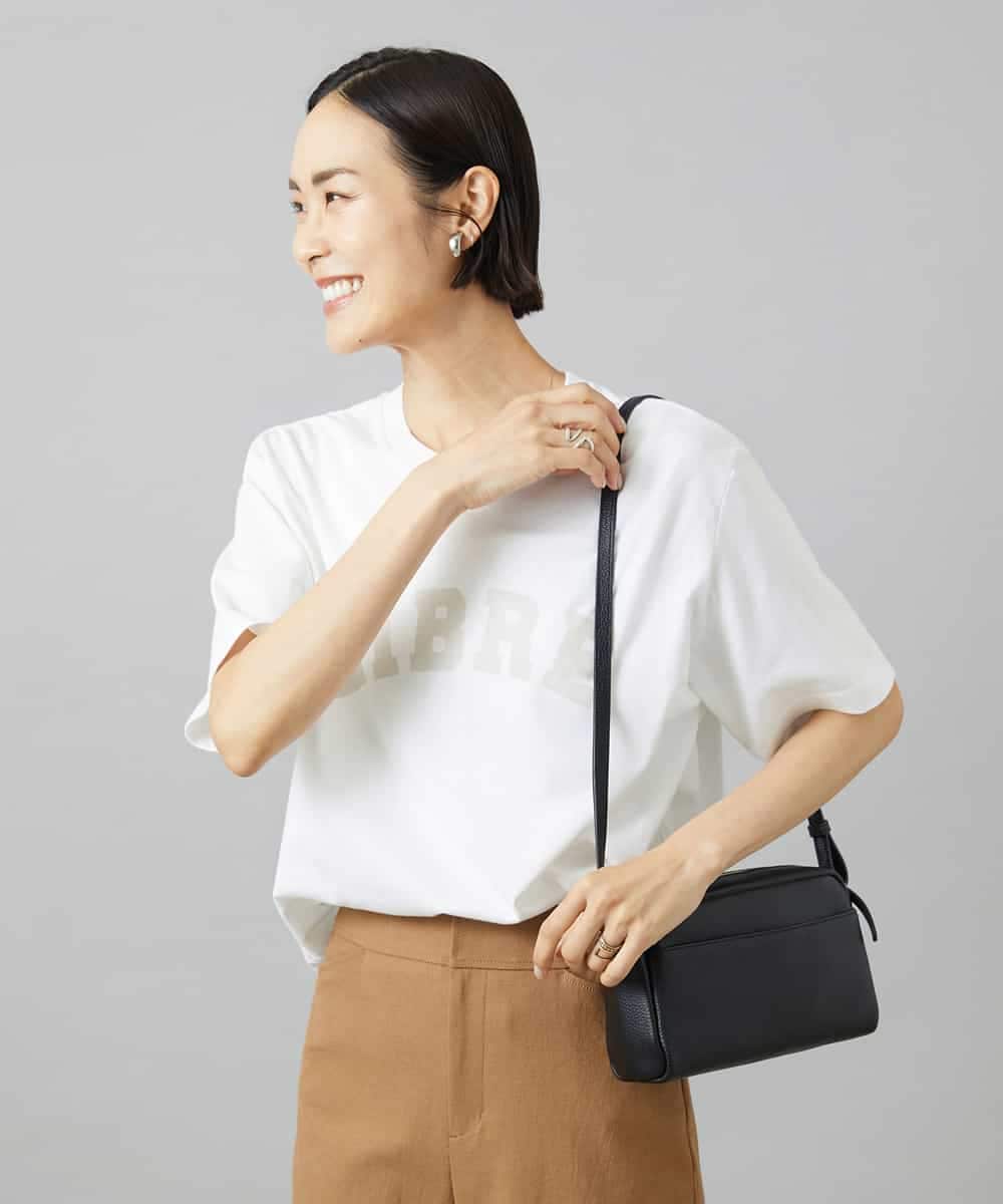 FMKGD02140 MICHEL KLEIN(ミッシェルクラン) ボクシーロゴＴシャツ ライトグレー