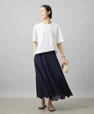 FMKGD02140 MICHEL KLEIN(ミッシェルクラン) ボクシーロゴＴシャツ ライトグレー