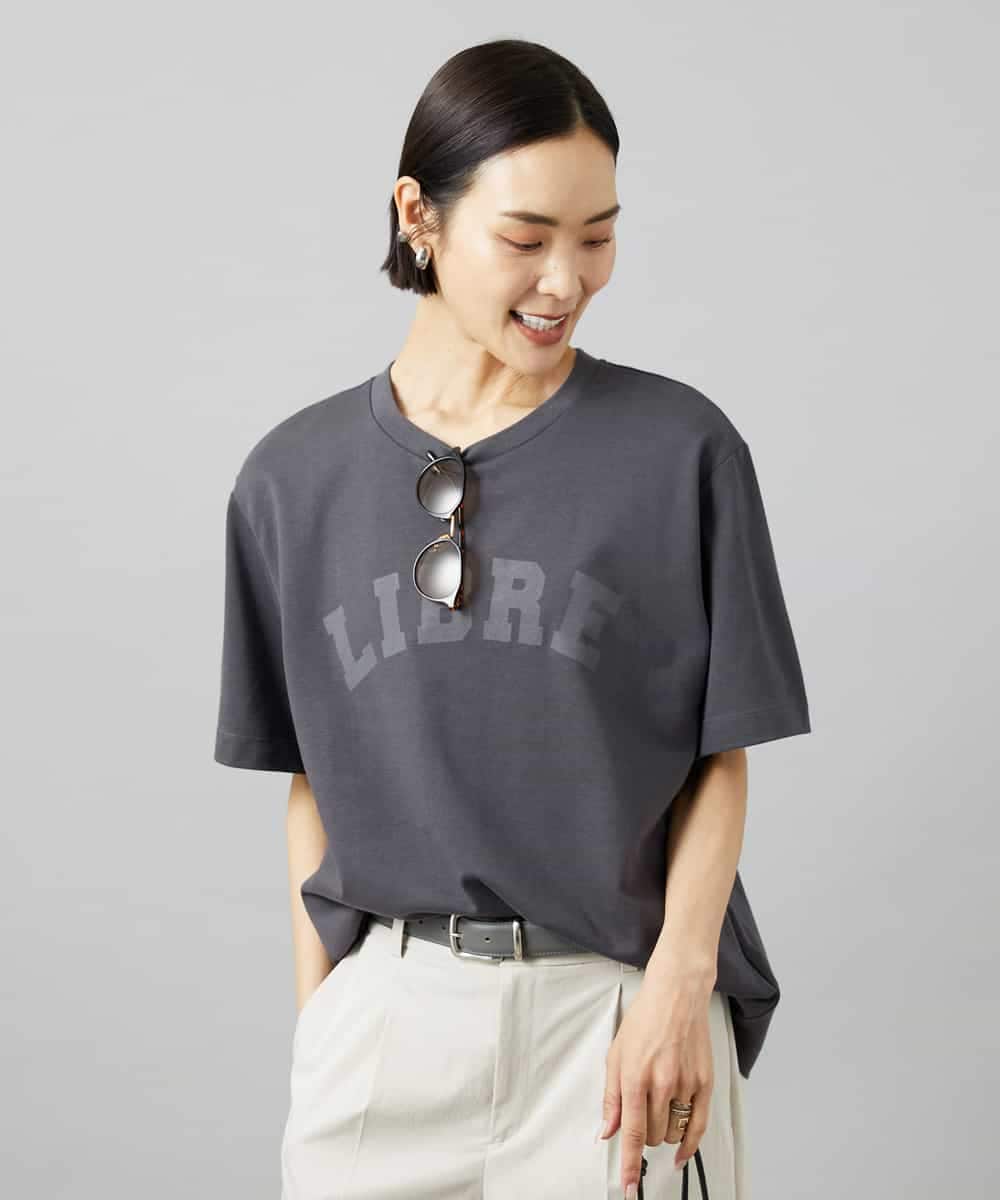 FMKGD02140 MICHEL KLEIN(ミッシェルクラン) ボクシーロゴＴシャツ ライトグレー