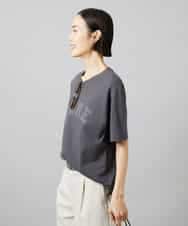 FMKGD02140 MICHEL KLEIN(ミッシェルクラン) ボクシーロゴＴシャツ ライトグレー
