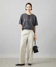 FMKGD02140 MICHEL KLEIN(ミッシェルクラン) ボクシーロゴＴシャツ ライトグレー