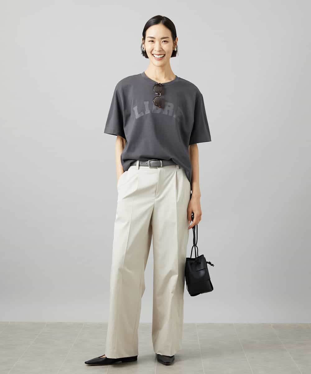 FMKGD02140 MICHEL KLEIN(ミッシェルクラン) ボクシーロゴＴシャツ ライトグレー