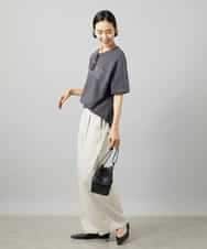 FMKGD02140 MICHEL KLEIN(ミッシェルクラン) ボクシーロゴＴシャツ ライトグレー