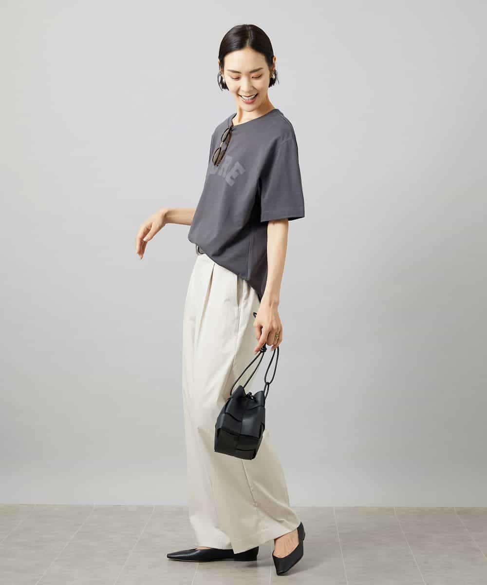 FMKGD02140 MICHEL KLEIN(ミッシェルクラン) ボクシーロゴＴシャツ ライトグレー