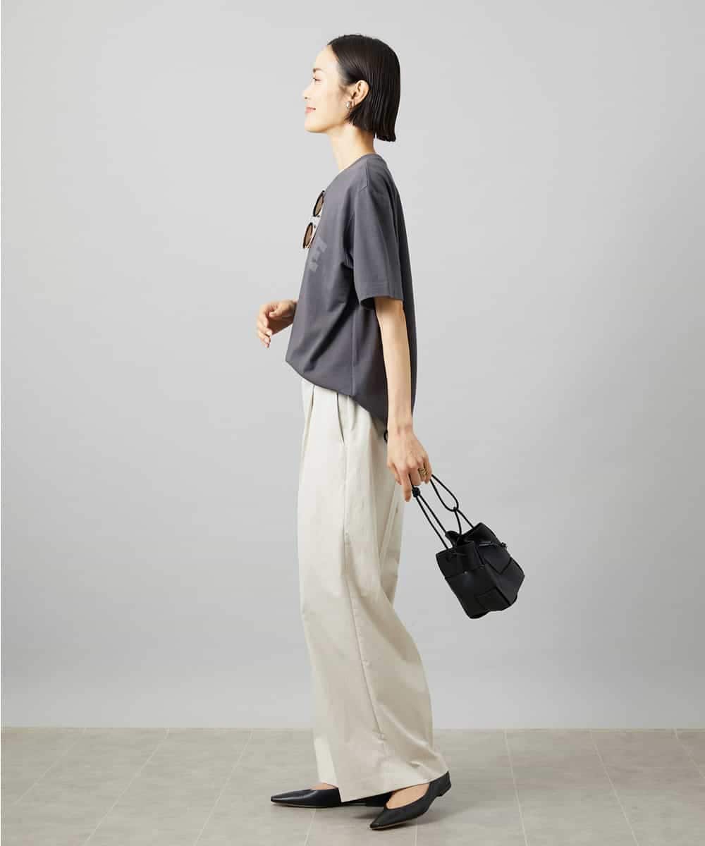 FMKGD02140 MICHEL KLEIN(ミッシェルクラン) ボクシーロゴＴシャツ ライトグレー