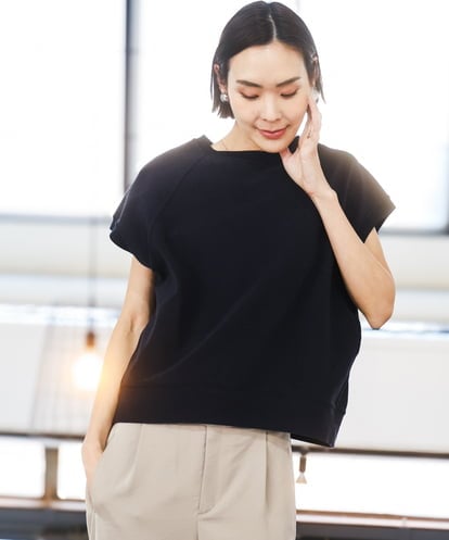 FMKGD03180 MICHEL KLEIN オーガニックコットン フレンチスリーブプルオーバー