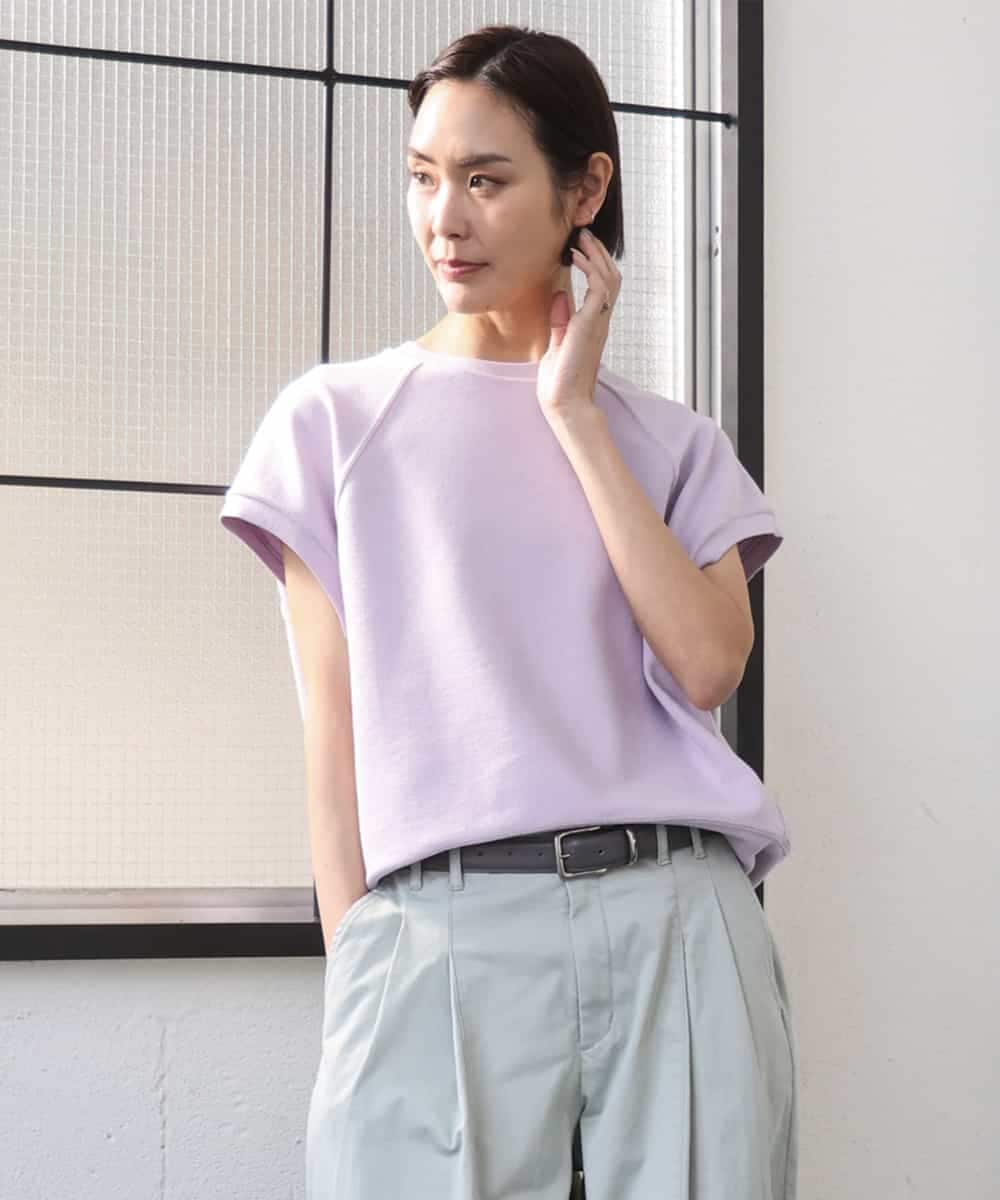 FMKGD03180 MICHEL KLEIN(ミッシェルクラン) オーガニックコットン フレンチスリーブプルオーバー ラベンダー