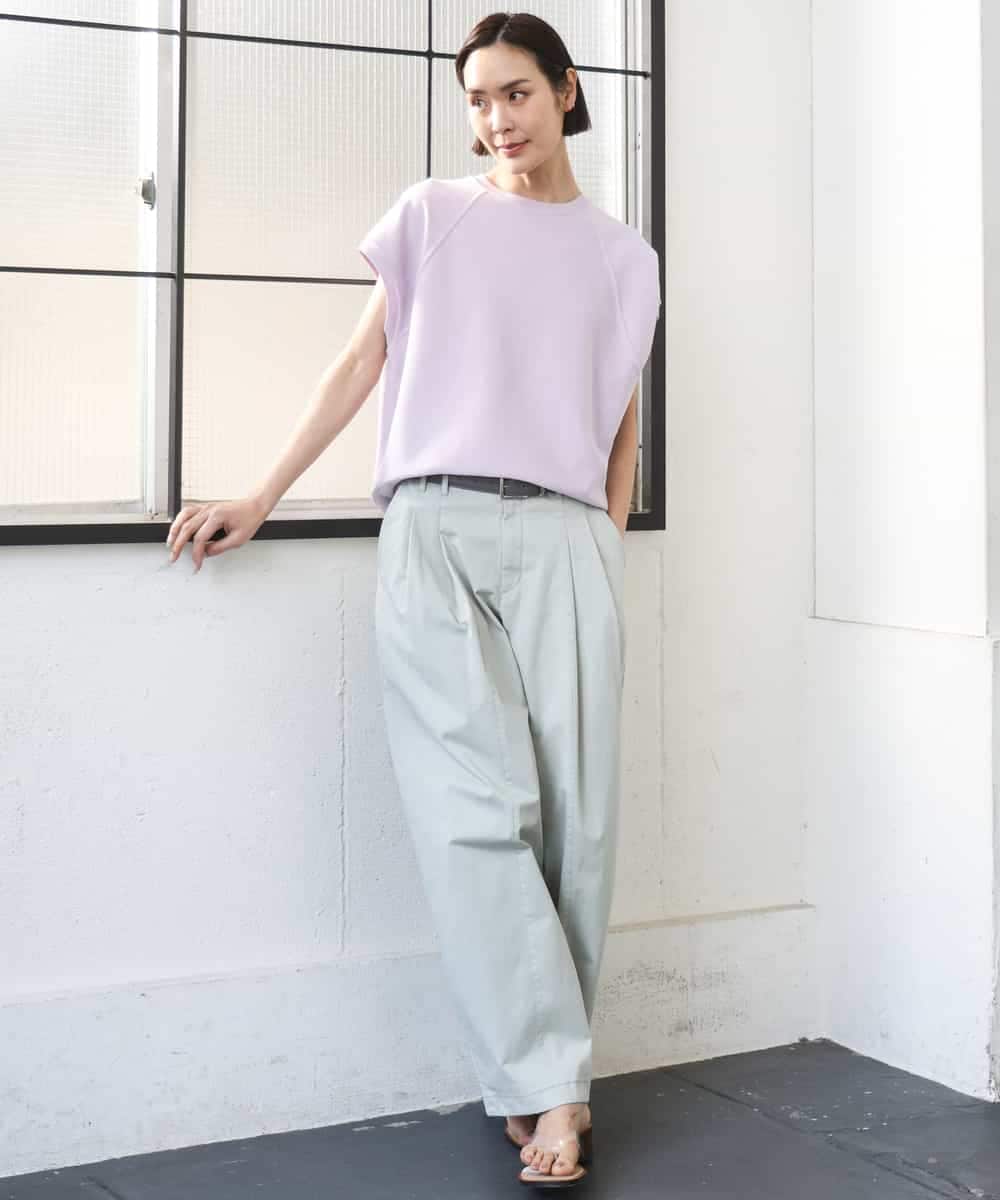 FMKGD03180 MICHEL KLEIN(ミッシェルクラン) オーガニックコットン フレンチスリーブプルオーバー ラベンダー