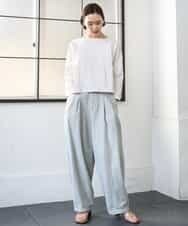FMKGD04150 MICHEL KLEIN(ミッシェルクラン) タックデザイン バスクTシャツ アイボリー