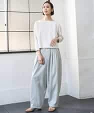 FMKGD04150 MICHEL KLEIN(ミッシェルクラン) タックデザイン バスクTシャツ アイボリー