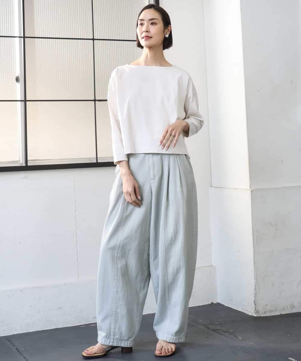 FMKGD04150 MICHEL KLEIN(ミッシェルクラン) タックデザイン バスクTシャツ アイボリー